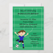 5th Birthday Blue and Black Soccer Goal v2 Kaart (Achterkant)