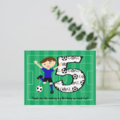 5th Birthday Blue en Black Soccer Goal Briefkaart (Staand voorkant)