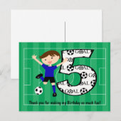 5th Birthday Blue en Black Soccer Goal Briefkaart (Voorkant / Achterkant)