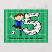 5th Birthday Blue en Black Soccer Goal Briefkaart (Voorkant)