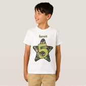 5th Birthday Boy Camo Douane Naam met STAR V01C T-shirt (Voorkant volledig)