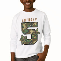 5th Birthday Boy Camo en Stars Custom Name V01E