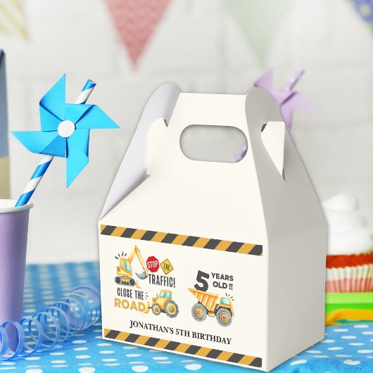 5th birthday boy construction theme bedankdoosjes