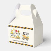 5th birthday boy construction theme bedankdoosjes (Voorkant Zijde)