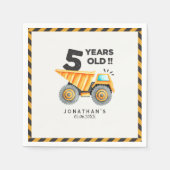 5th birthday boy construction theme servet (Voorkant)