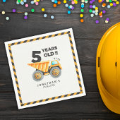 5th birthday boy construction theme servet