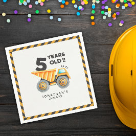 5th birthday boy construction theme servet