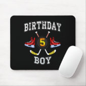 5th Birthday Boy - IJshockey 5 jaar oud kind Muismat (Met muis)