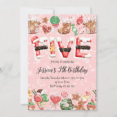 5th Birthday Christmas Party Invitation Kaart (Voorkant)