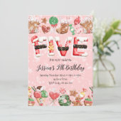 5th Birthday Christmas Party Invitation Kaart (Staand voorkant)