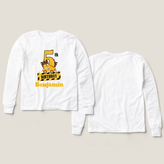 5th Birthday Dump Druck construction theme Party (Voorkant /achterkant)