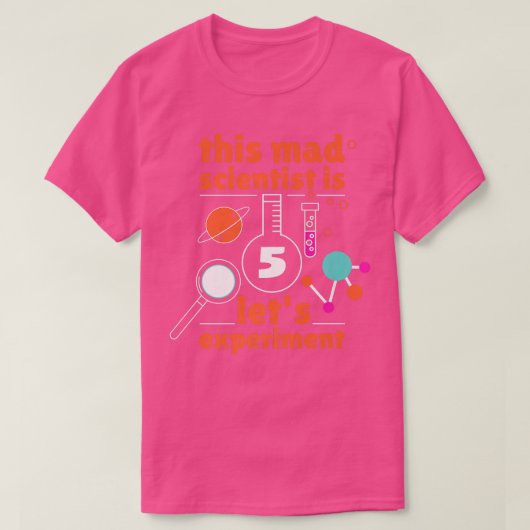 5th Birthday Five Bday Science Mad Scientist Chemi T-shirt (Design voorkant)