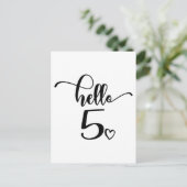 5th Birthday Girls Hello Five Cute 5 Years Old Kid Briefkaart (Staand voorkant)