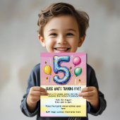 5th birthday party no theme kaart