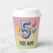 5th birthday party no theme papieren bekers (Achterkant)