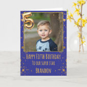 5th Birthday Photo Card Kaart (Gele Bloem)