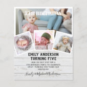 5th Birthday Photo Collage Invite Boy Girl gemengd Flyer (Voorkant)