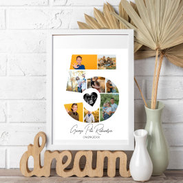 5th Birthday Photo Collage Poster Keepsake
