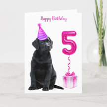 5th Birthday Puppy Theme- Schattige Dog Pink Meisj