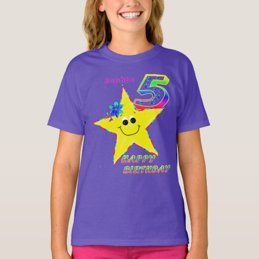 5th Birthday Stars Shirt (Voorkant)
