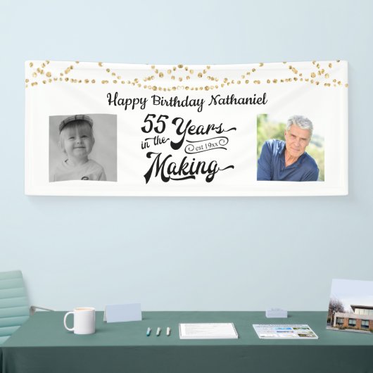 5th Birthday String Lights Retro 2 Foto's Spandoek (Beurs)