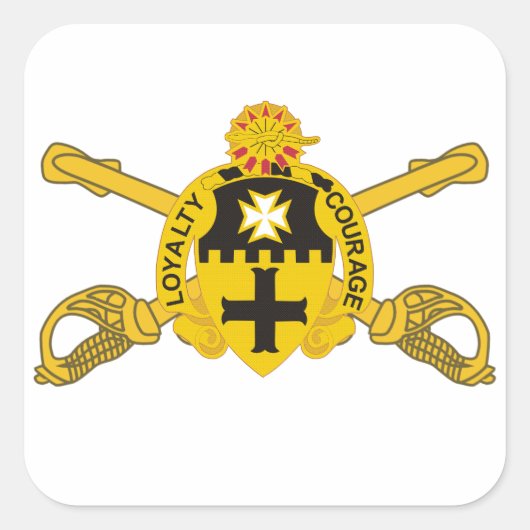 5TH CAVALRY REGIMENT DUI/CROSSED SABERS STICKERS (Voorkant)