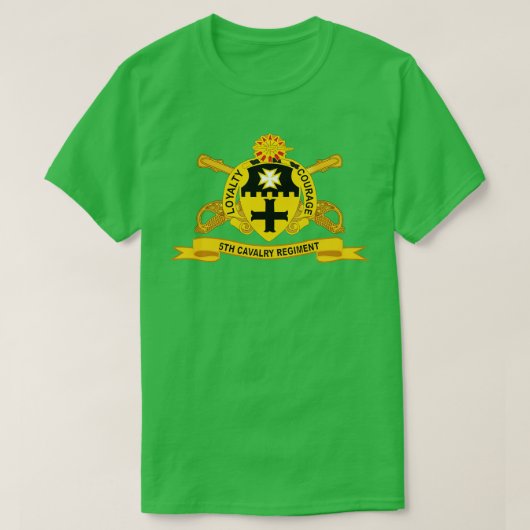 5th Cavalry Regiment w Br Ribbon T-shirt (Design voorkant)