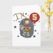 5th Cowgirl Verjaardag Tshirts en geschenken Kaart (Gele Bloem)