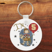 5th Cowgirl Verjaardag Tshirts en geschenken Sleutelhanger (Voorkant)