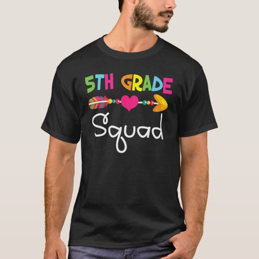 5th Fifth Grade Squad Back To School Teacher Stude T-shirt (Voorkant)