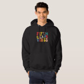 5th Fifth Grade Vibes Teacher Back To School Retro Hoodie (Voorkant volledig)