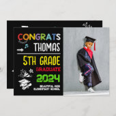 5th Grade Afstuderen Elementary School Foto Kaart (Voorkant / Achterkant)