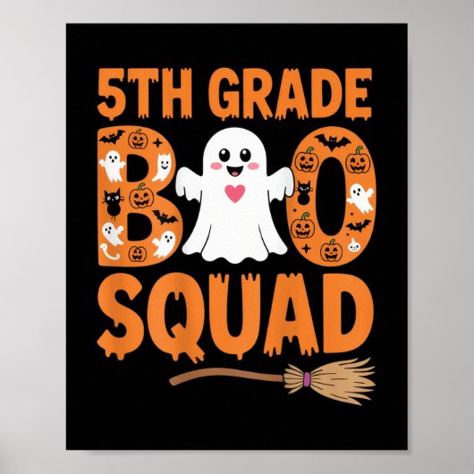 5th Grade Boo Squad Halloween Ghost School Fun Cos Poster (Voorkant)