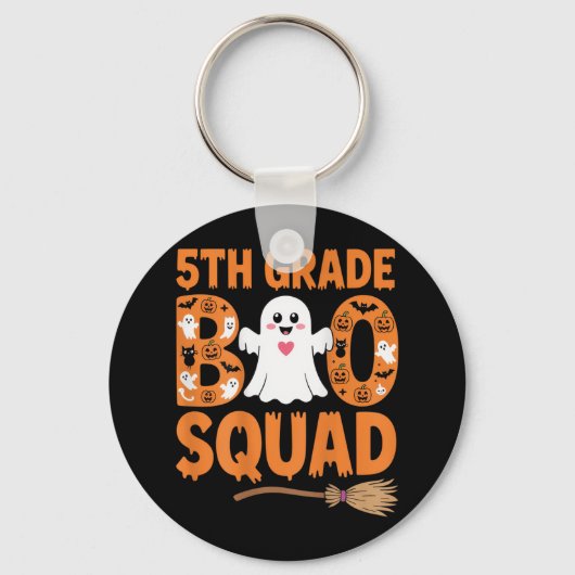 5th Grade Boo Squad Halloween Ghost School Fun Cos Sleutelhanger (Voorkant)