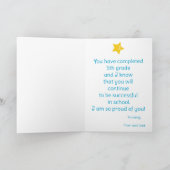 5th Grade Boy Afstuderen Blue Owl Congrats Kaart (Binnen)