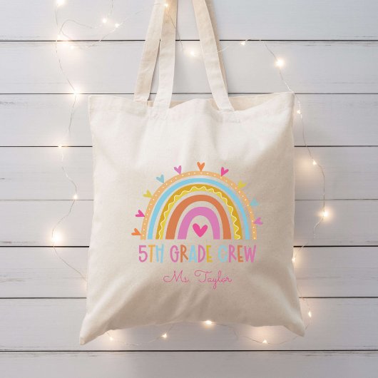 5th Grade Crew Teacher Terug naar School Custom Tote Bag