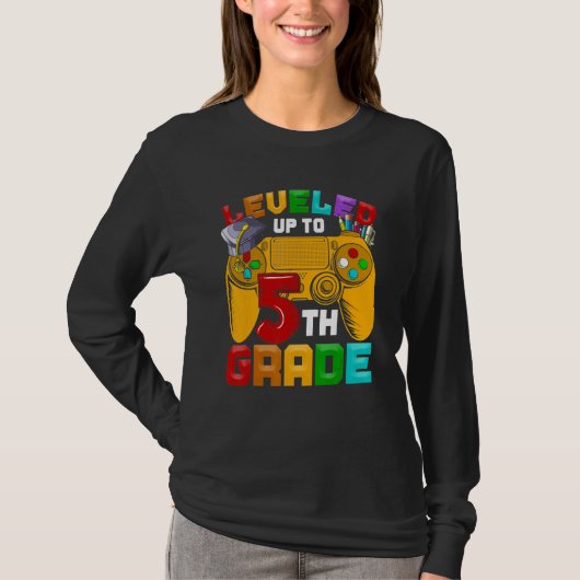 5th Grade Gamer Leveled Up To Of Fifth Grade Back T-shirt (Voorkant)