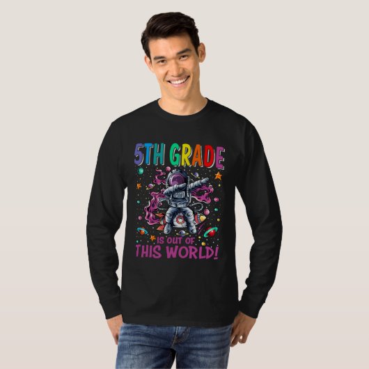 5th Grade Is Out Of This World Space Rocket T-shirt (Voorkant volledig)