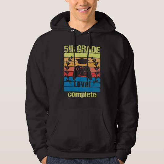 5th Grade Level Complete Graduation Video Gamer C Hoodie (Voorkant)