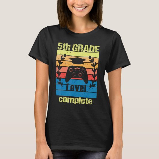 5th Grade Level Complete Graduation Video Gamer C T-shirt (Voorkant)