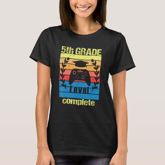 5th Grade Level Complete  Graduation Video Gamer T-shirt (Voorkant)
