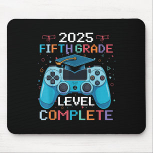 5th Grade Level Complete Video Gamer Boy Afstudere Muismat