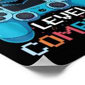 5th Grade Level Complete Video Gamer Boy Afstudere Poster (Hoek)