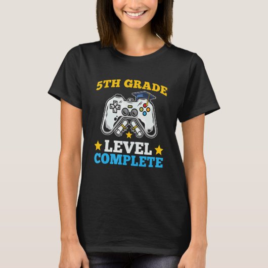 5th Grade Level Complete Video Games Graduation Cl T-shirt (Voorkant)