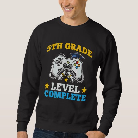 5th Grade Level Complete Video Games Graduation Cl Trui (Voorkant)