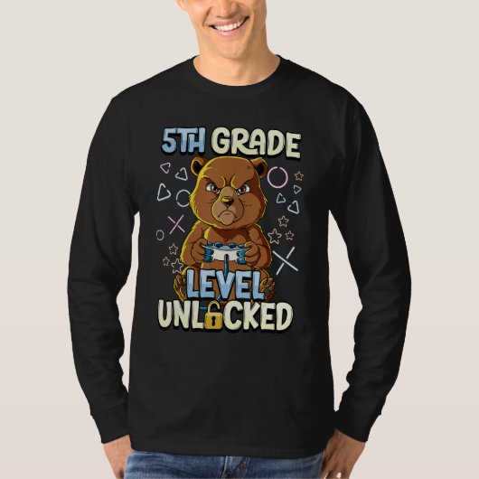 5th Grade Level Unlocked 2 T-shirt (Voorkant)