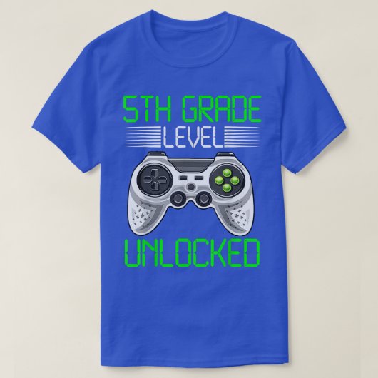 5th Grade Level Unlocked Video Game Back To School T-shirt (Design voorkant)