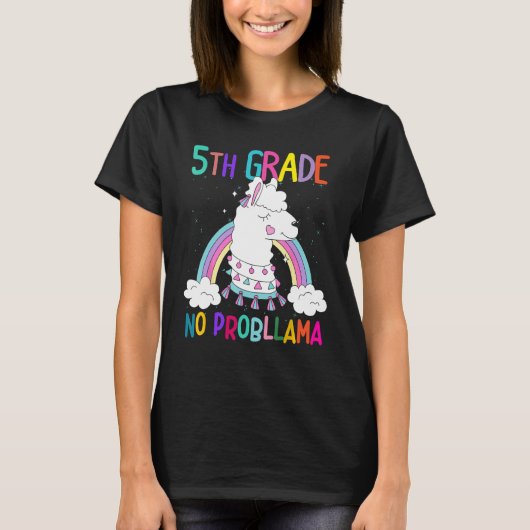 5th Grade No Prob Llama First Day Of School Teache T-shirt (Voorkant)