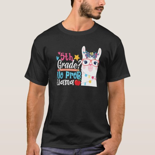 5th Grade No Prob Llama First Day Of School Teache T-shirt (Voorkant)