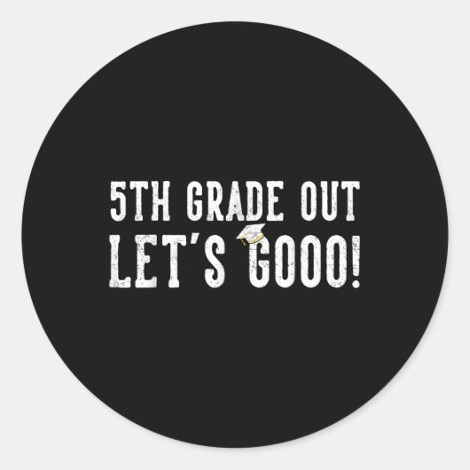 5th Grade Out Afstuderen Gifts 5th Gra Ronde Sticker (Voorkant)